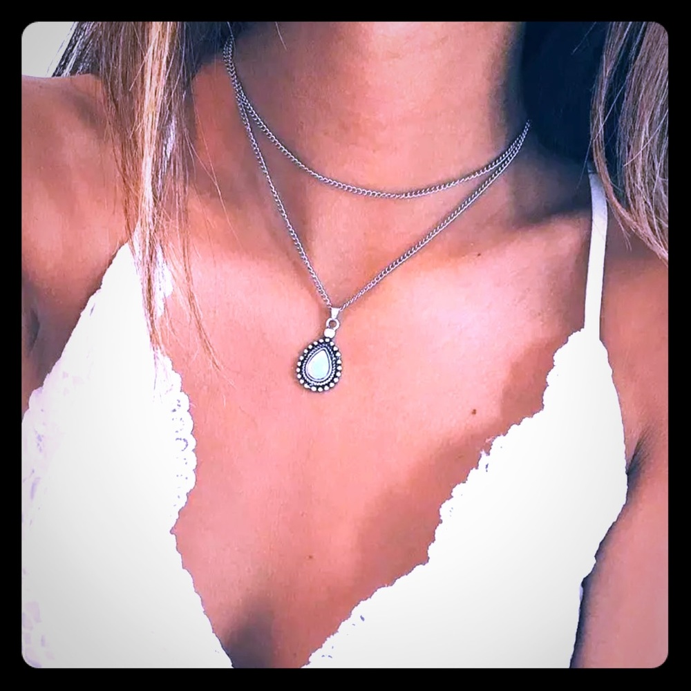 Vintage Silver Double Chain Necklace